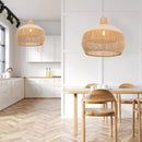 Arturesthome 1 Light White Rattan Pendant Light for Kitchen Island Sink,19.6" Wicker Chandelier, Handmade Woven Hanging Ceiling Light Lampshade by GreenHaven Gardens