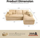 ovios 105” Modular Sectional Sofa with Thicken Seat Cushion, Cloud Couch with Deep Seat, Modern L-Shape Sofas Couches with Chaise,Upholstered Couches for Living Room Bedroom,Camel by CozyNest Decor