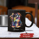 Customizable Dog Themed Ceramic Mug, 11oz & 15oz, Personalized with Name and Colorful Pet Design, Ideal for Dog Lovers by CozyNest Decor