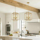 Farmhouse Gold Chandelier, 4-Light Vintage Chandeliers for Dining Room, Adjustable Modern Rustic Metal Hanging Pendant Light Fixture for Entryway Foyer Kitchen Island Hallway by CozyNest Decor