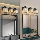 Modern Bathroom Vanity Light 3-Lights Black Crystal Wall Lamp Bathroom Modern Crystal Vanity Lighting by CozyNest Decor