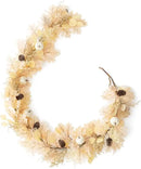MISSPIN 6FT Boho Fall Garland, Fall Decor Autumn Maples Leaf Garland for Autumn Decor Hanging Vine for Halloween Thanksgiving Home Wedding Fireplace Party Christmas(Beige) by CozyNest Decor