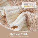 Snuggle Sac Twin Size Beige Blankets for Bed, Super Soft, Warm, Cozy Knit Fuzzy Plush Blankets Oversized for Sofa, Living Room, Heather Beige, 60"x80" by TinyTreasures Baby Boutique