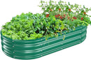 Oval Galvanized Planter Box, Metal Raised Garden Bed - 0.8MM Thick- Ideal for Outdoor Gardening and Planting of Vegetables Flowers Fruits Succulent Plants and Others (Dark Green, 5X2.7X1FT) by GreenHaven Gardens