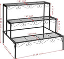 DOEWORKS 3 Tier Stair Style Metal Plant Stand, Garden Shelf for Large Flower Pot Display Rack Indoor Outdoor, Black by GreenHaven Gardens