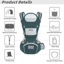 Baby Carrier Ergonomic Infant Carrier with Hip Seat Kangaroo Bag Soft Baby Carrier Newborn to Toddler 7-45lbs Front and Back Baby Holder Carrier for Men/Women Dad Mom by TinyTreasures Baby Boutique