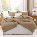 Litanika Taupe Comforter Set King Size, 3 Pieces Solid Bedding Comforter Set, All Season Fluffy Bed Set (104x90In Comforter & 2 Pillowcases) by CozyNest Decor