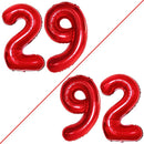 GOER Number 29 Balloons for 29th Birthday Party Decorations,42 Inch Jumbo Foil Helium 92 Balloons for 92nd Birthday Party Decoration (Red) by TinyTreasures Baby Boutique