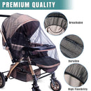 Durable Baby Stroller Mosquito Net (2 Pack) - Universal Elastic Edge Mesh Cover for Bassinets, Cradles, Playards, Car Seats & Mini Cribs | Breathable Travel Essential Newborn Protection (Black+White) by TinyTreasures Baby Boutique