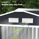 Outsunny 7' x 4' Outdoor Storage Shed, Garden Tool Metal Shed with Foundation Kit, Double Lockable Door, Air Vents and Sloping Roof, for Backyard, Patio, Lawn, Dark Gray by GreenHaven Gardens