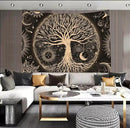 FORATER Tree of Life Tapestry Wall Hanging Sun Moon Stars Tapestries Aesthetic Galaxy Wall Tapestry Nature Home Decoration for Living Room Bedroom(61 x 82 Inch, Black and Gold) by CozyNest Decor