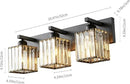 Modern Bathroom Vanity Light 3-Lights Modern Black Crystal Wall Light Bathroom Vanity Light Fixtures by CozyNest Decor