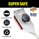 Grill Brush and Scraper, Dual Grip Design,Extra Strong BBQ Cleaner Accessories,Safe Nylon Bristles Barbecue Triple Scrubbers Cleaning Brush for Cast Iron Grates/Porcelain/Charcoal Grill by GreenHaven Gardens