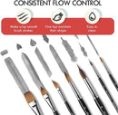 Watercolor Brush Set, Fuumuui 7pcs Professional Sable Paint Brushes with Extended Needle, Round Point, Flat, Dagger, Cat's Tongue for Watercolor, Acrylic, Gouache – Detail & Wash Painting by TinyTreasures Baby Boutique