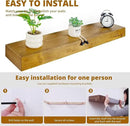 Floating Shelves 3 inch Thick for Wall Set of 2,Solid Pine Wood Wall Mount Shelf for Kitchen Living Room Bedroom Bathroom,8" D x 48" L x 3" H-Gold Oak by CozyNest Decor