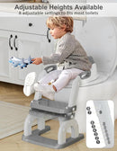 Potty Training Seat with Step Stool Ladder, Potty Training Toilet Seat with Soft Seat Splash Guard, Adjustable Height, 2 in 1 Potty Seats for Toddlers Kids Boys Girls by TinyTreasures Baby Boutique