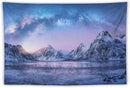 HZOHNAGO Mountain Tapestry Aurora Snow Mountain Sunset Pattern Printed Wall Tapestry Wall Hanging for Bedroom Living Room Dorm 60" W x 40" H by CozyNest Decor