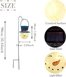 TERESA'S COLLECTIONS Outdoor Christmas Decorations for House, 36'' Snowman Glass Solar Lantern Stake with Blue Cardinal Hat, Xmas Grinch Solar Christmas Lights for Garden Party Decor by GreenHaven Gardens