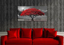 Black and White Red Tree Wall Art Canvas Print Picture Large Red Tree Landscape Modern Artwork for Living Room Bedroom Office Home Wall Decor With Frame 24X48inch by CozyNest Decor
