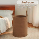 Large Woven Laundry Basket Hamper,60L Cotton Rope Storage Bin for Blankets,Toys and Clothes,Decorative Tall Nursery Hamper for Living Room,Baby Nursery,Bathroom and Bedroom,Golden Jute by CozyNest Decor