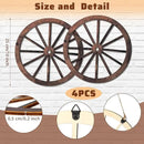 Qunclay 4 Pcs Wooden Wagon Wheel Wall Decor Old Western Wood Boho Wall Art Farmhouse Boho Wagon Wheels Rustic Yard Decor Wood Hanging Decorations for Garden Home Bar Garage (10 Inch) by GreenHaven Gardens