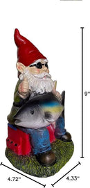 Fishing Gnome with Tuna Fish,Fishing Garden Gnomes Outdoor,Funny Garden Gnome 9“，Fishing Gnomes Decorations for Yard (Fishing Gnome) by CozyNest Decor