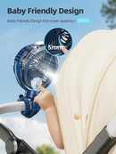 Misting Stroller Fan, 6000mAh Battery Operated Portable Fan with Light & 360° Pivoting, Personal Cooling Fans with Flexible Tripod for Baby, Office, Travel,Treadmill,Outdoors (Dark Blue) by TinyTreasures Baby Boutique