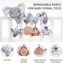 Koty Car Seat Toys, Infant Baby Spiral Plush Activity Hanging Toy for Stroller Bar Pram Crib with Music Box BB Squeaker & Rattles(Grey Elephant) by TinyTreasures Baby Boutique