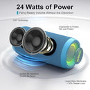Ortizan Wireless Portable Bluetooth Speaker, IPX7 Waterproof, Dustproof and Rustproof, Powerful 24W Sound, Enhanced Bass, 30-Hour Battery, 360° Party Light, and Stereo Pairing (BT 5.3), Gifts - Blue by TinyTreasures Baby Boutique