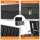 260 Gallon Resin Deck Box, Lockable Patio Outdoor Storage Box for Furniture, Garden Tools and Tools Storage, Waterproof Outside Storage Boxes - Black by GreenHaven Gardens