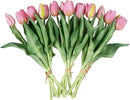 15pcs Artificial Tulips Flowers, Fake Tulips Real Touch, Faux Latex Bouquets, for Party Wedding Home Room Decoration (Pink) by CozyNest Decor