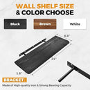 24"x6.8"x1.6" Slanted Floating Wall Shelves 2-Pack - Rustic Black Finish, Heavy-Duty Solid Wood Design with Hidden Brackets - Perfect for Living Room, Kitchen, Bathroom, or Office by CozyNest Decor