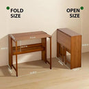 31.5" Bamboo Folding Desk,Space-Saving Computer Desk for Small Spaces, Foldable Study Table for Bedroom, Home Office, Dorm, Apartment（Brown by CozyNest Decor