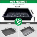 Seed Starter Tray, 5 Packs Plant Tray, Durable Plastic Growing Trays, Stackable Seedling Starter Trays Perfect for Indoor, Outdoor, Greenhouses, 16.5" L x 13.2" W x 2.8" H - Black by GreenHaven Gardens