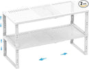 Expandable Spice Rack,Stackable Storage for Cabinet, Multi-Functional Kitchen Shelving,Height-Adjustable,Sustainable Organizer Solution(2Packs/White/Medium) by CozyNest Decor