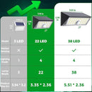 JSOT 22LED Solar Motion Sensor Lights Outdoor, Solar Lights Outdoor Waterproof IP65, Bright Wall Security Lighting for Outside Yard Front Door Fence - Cool White by GreenHaven Gardens