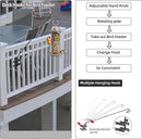 Deck Hook-Deck Railing Plant Hanger Outdoor,Bird Feeder Hanger for Deck Railing W/Non-slip Pads, Fence Shepherds Hooks Bracket for Hanging Hummingbird Feeder,Planter,Flower Baskets-360°Rotating Pole by GreenHaven Gardens