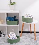 Shelf Storage Baskets for Organizing|Decorative Basket for Closet Storage|Toy Baskets&Bins|Small Woven Rope Baskets-13x8.66x5.11’’,Durable&Stylish,Oval 3 Packs Green by TinyTreasures Baby Boutique