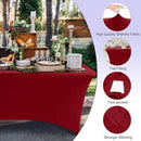 ABCCANOPY 6 FT Red Spandex Table Cover Stretch Fitted Wrinkle Resistant Tablecloth Reuse for Rectangular Folding Table Patry Event Wedding Banquet Protector by CozyNest Decor
