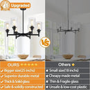 Black Chandeliers, 6 Light Dining Room Light Fixtures Over Table, Farmhouse Chandeliers for Dining Room with Clear Glass Shade for Kitchen Island Living Room Bedroom Bathroom, Height Adjustable by CozyNest Decor