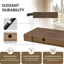 Square Floating Shelves for Wall, 12" W x 12" D x 1.2" H, Small Wooden Wall Mounted Display Shelves with Invisible Brackets for Living Room, Bedroom, Bathroom, Kitchen Decor, Set of 3, Walnut by CozyNest Decor