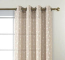 MIUCO Floral Embroidered Semi Sheer Curtains Faux Linen Grommet Window Drapes for Living Room 52 x 95 Inch 1 Pair Set, Linen by CozyNest Decor