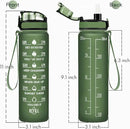 Enerbone Water Bottle, Leakproof BPA & Toxic Free, Motivational Water Bottle with Times to Drink and Straw, Fitness Sports Water Bottle with Strap for Office, Gym, Outdoor Sports by CozyNest Decor