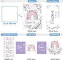 Personalized Baby Bedding Set, 5 Pcs Custom Baby Crib Set with Name, Soft Flannel Rainbow Crib Bedding Set for Girls, Double Layer Nursery Bedding Set, Infant Toddler Bedding Set Parents Gift by TinyTreasures Baby Boutique