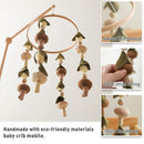 Baby Mobile for Crib,Crib Mobile for Boys Girls, Soft Crib Toys Hanging，Baby Mobile for Bassinet，Boho Nursery Decor Neutral（Mushroom，Leaves,Cotton） by TinyTreasures Baby Boutique