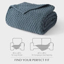 Chunky Chenille Knit Throw Blanket for Couch, Soft Luxurious Moss Stitch Blankets for Bed, Cozy Decorative Farmhouse Knitted Throws for Sofa, Stormy Blue, 50" x 60" by CozyNest Decor