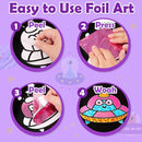 FUNNYB&G Foil Art Craft Activity for Kids - Gift for Boys Crafts for Kids Fun Art Supplies DIY Creative Travel Toy, Birthday Gift Party Favor Toys for Girls Boys 4 5 6 7 8 9 Years Old (Space) by TinyTreasures Baby Boutique