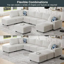 L Lengend Vansen Modular Sectional Sofa U Shaped Couch with Ottoman Modern Reversible Corner Sectional Couch for Living Room (Cream, U Shaped Sofa-4) by CozyNest Decor