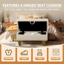 Ottoman Rectangular Storage Ottoman Bench, Faux Leather Footrest, Coffee Table, Stool Footstool with Hinged Lid for Living Room, Bedroom, Entryway, Pearl White, 28.5"x19"x17.5" by CozyNest Decor