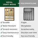ROYAL CRAFT WOOD Luxury Bamboo Kitchen Drawer Organizer - Silverware Organizer - Utensil Holder and Cutlery Tray with Grooved Drawer Dividers for Flatware and Kitchen Utensils (7 Slot) by CozyNest Decor
